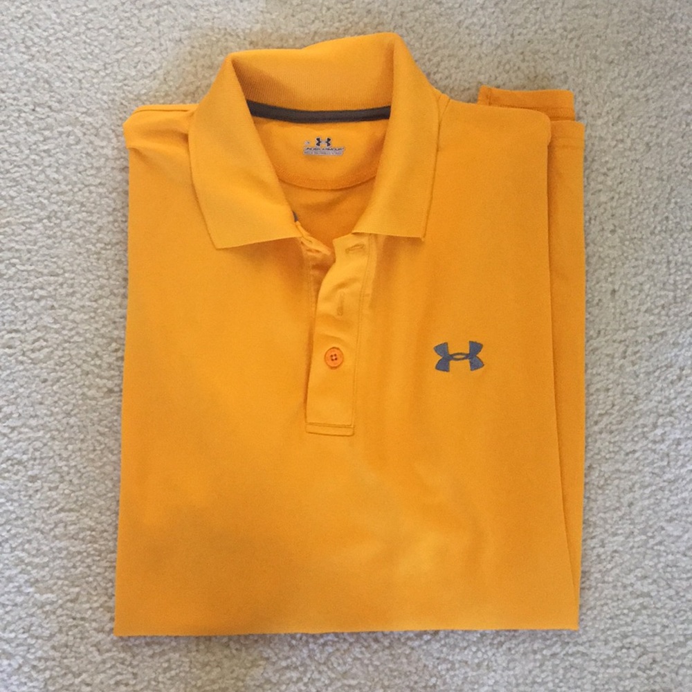 Yellow UA golf shirt size L